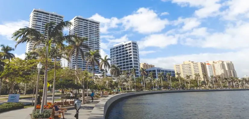 View of commercial buildings in West Palm Beach